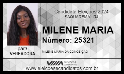 Candidato MILENE MARIA 2024 - SAQUAREMA - Eleições