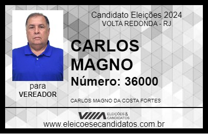 Candidato CARLOS MAGNO 2024 - VOLTA REDONDA - Eleições