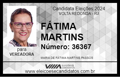 Candidato FÁTIMA MARTINS 2024 - VOLTA REDONDA - Eleições