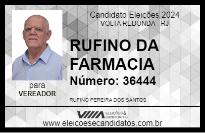 Candidato RUFINO DA FARMACIA 2024 - VOLTA REDONDA - Eleições