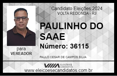 Candidato PAULINHO DO SAAE 2024 - VOLTA REDONDA - Eleições