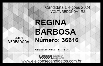 Candidato REGINA BARBOSA 2024 - VOLTA REDONDA - Eleições