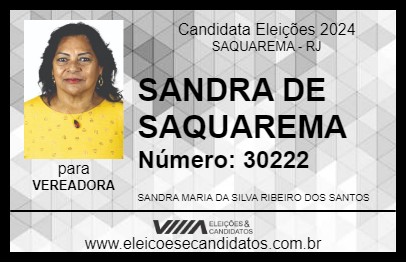 Candidato SANDRA DE SAQUAREMA 2024 - SAQUAREMA - Eleições