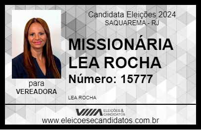 Candidato MISSIONÁRIA LEA ROCHA 2024 - SAQUAREMA - Eleições