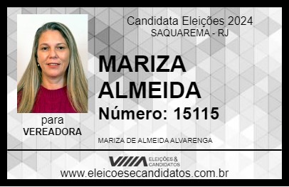 Candidato MARIZA ALMEIDA 2024 - SAQUAREMA - Eleições