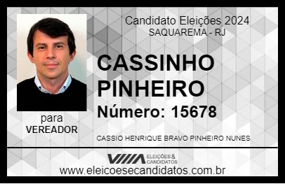 Candidato CASSINHO PINHEIRO 2024 - SAQUAREMA - Eleições