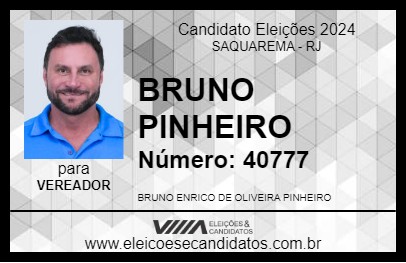 Candidato BRUNO PINHEIRO 2024 - SAQUAREMA - Eleições