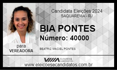 Candidato BIA PONTES 2024 - SAQUAREMA - Eleições