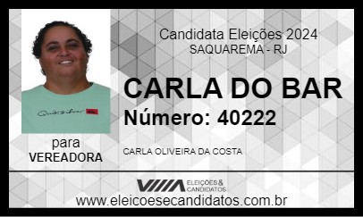 Candidato CARLA DO BAR 2024 - SAQUAREMA - Eleições