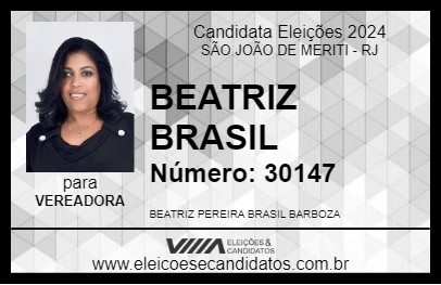 Candidato BEATRIZ BRASIL 2024 - SÃO JOÃO DE MERITI - Eleições