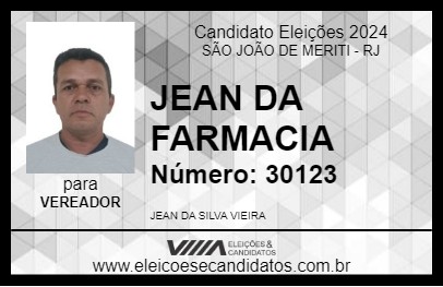 Candidato JEAN DA FARMACIA 2024 - SÃO JOÃO DE MERITI - Eleições