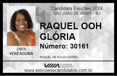 Candidato RAQUEL  OOH GLÓRIA 2024 - SÃO JOÃO DE MERITI - Eleições