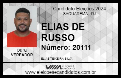 Candidato ELIAS DE RUSSO 2024 - SAQUAREMA - Eleições