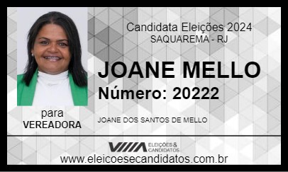 Candidato JOANE MELLO 2024 - SAQUAREMA - Eleições