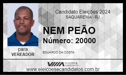 Candidato NEM PEÃO 2024 - SAQUAREMA - Eleições