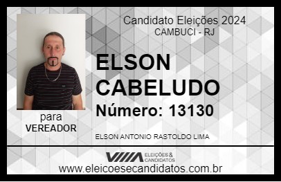 Candidato ELSON CABELUDO 2024 - CAMBUCI - Eleições