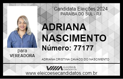 Candidato ADRIANA NASCIMENTO 2024 - PARAÍBA DO SUL - Eleições