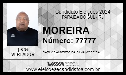 Candidato MOREIRA 2024 - PARAÍBA DO SUL - Eleições