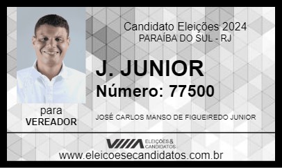 Candidato J. JUNIOR 2024 - PARAÍBA DO SUL - Eleições