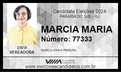 Candidato MARCIA MARIA 2024 - PARAÍBA DO SUL - Eleições