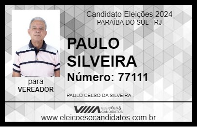 Candidato PAULO SILVEIRA 2024 - PARAÍBA DO SUL - Eleições