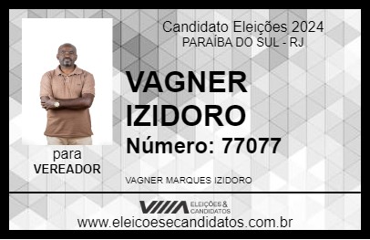 Candidato VAGNER IZIDORO 2024 - PARAÍBA DO SUL - Eleições