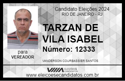 Candidato TARZAN DE VILA ISABEL 2024 - RIO DE JANEIRO - Eleições