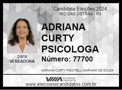 Candidato ADRIANA CURTY PSICOLOGA 2024 - RIO DAS OSTRAS - Eleições