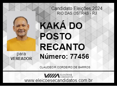 Candidato KAKÁ DO POSTO RECANTO 2024 - RIO DAS OSTRAS - Eleições