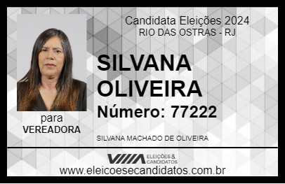 Candidato SILVANA OLIVEIRA 2024 - RIO DAS OSTRAS - Eleições