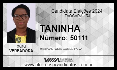 Candidato TANINHA 2024 - ITAOCARA - Eleições