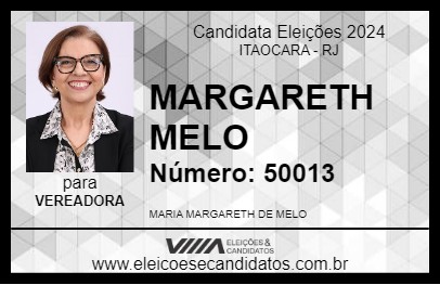 Candidato MARGARETH MELO 2024 - ITAOCARA - Eleições