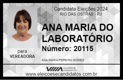 Candidato ANA MARIA DO LABORATÓRIO 2024 - RIO DAS OSTRAS - Eleições