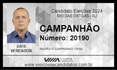 Candidato CAMPANHÃO 2024 - RIO DAS OSTRAS - Eleições