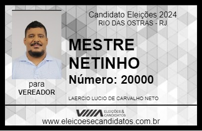 Candidato MESTRE NETINHO  2024 - RIO DAS OSTRAS - Eleições