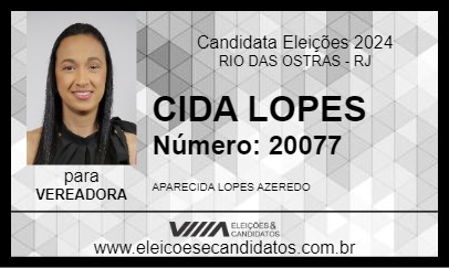 Candidato CIDA LOPES 2024 - RIO DAS OSTRAS - Eleições