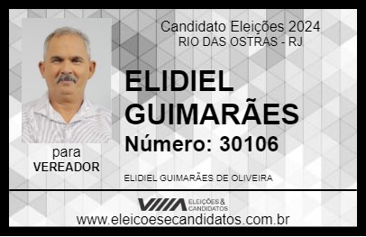 Candidato ELIDIEL GUIMARÃES 2024 - RIO DAS OSTRAS - Eleições