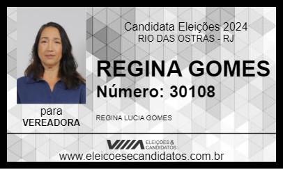 Candidato REGINA GOMES 2024 - RIO DAS OSTRAS - Eleições