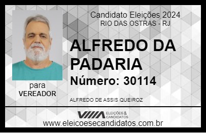 Candidato ALFREDO DA PADARIA 2024 - RIO DAS OSTRAS - Eleições