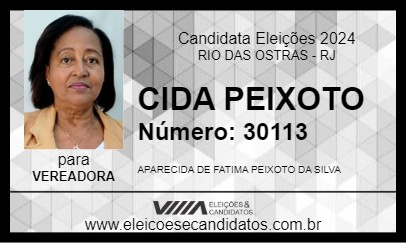 Candidato CIDA PEIXOTO 2024 - RIO DAS OSTRAS - Eleições