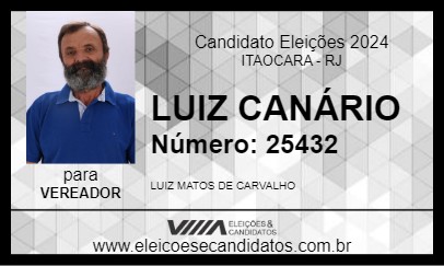 Candidato LUIZ CANÁRIO 2024 - ITAOCARA - Eleições