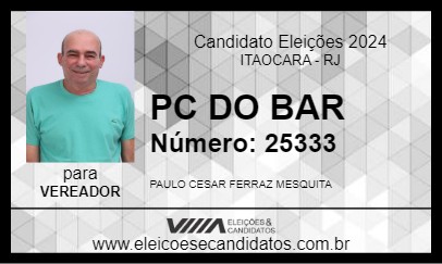 Candidato PC DO BAR 2024 - ITAOCARA - Eleições