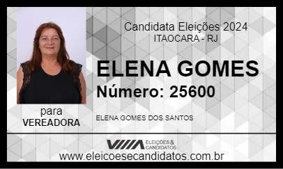 Candidato ELENA GOMES 2024 - ITAOCARA - Eleições