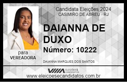 Candidato DAIANNA DE DUXO 2024 - CASIMIRO DE ABREU - Eleições