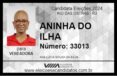 Candidato ANINHA DO ILHA 2024 - RIO DAS OSTRAS - Eleições