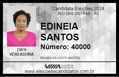 Candidato EDINEIA SANTOS 2024 - RIO DAS OSTRAS - Eleições