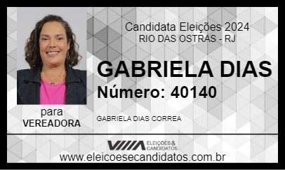 Candidato GABRIELA DIAS  2024 - RIO DAS OSTRAS - Eleições