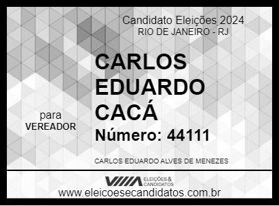 Candidato CACÁ 2024 - RIO DE JANEIRO - Eleições