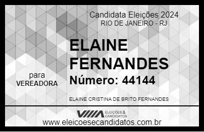 Candidato ELAINE FERNANDES 2024 - RIO DE JANEIRO - Eleições