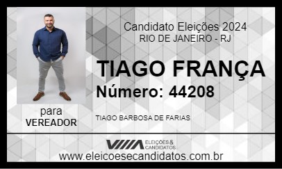 Candidato TIAGO FRANÇA 2024 - RIO DE JANEIRO - Eleições